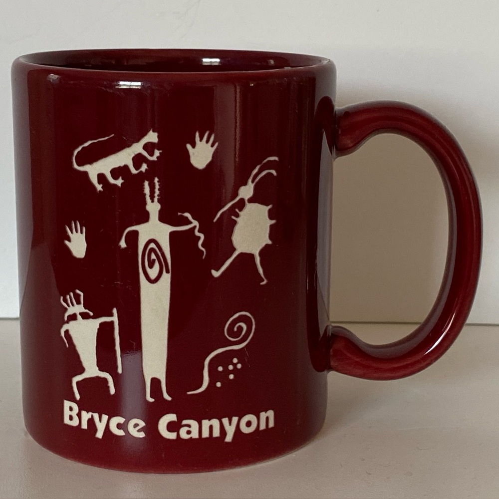 Bryce Canyon Mug National Parks Burgundy Red Aztec Cave Drawings Coffee USA